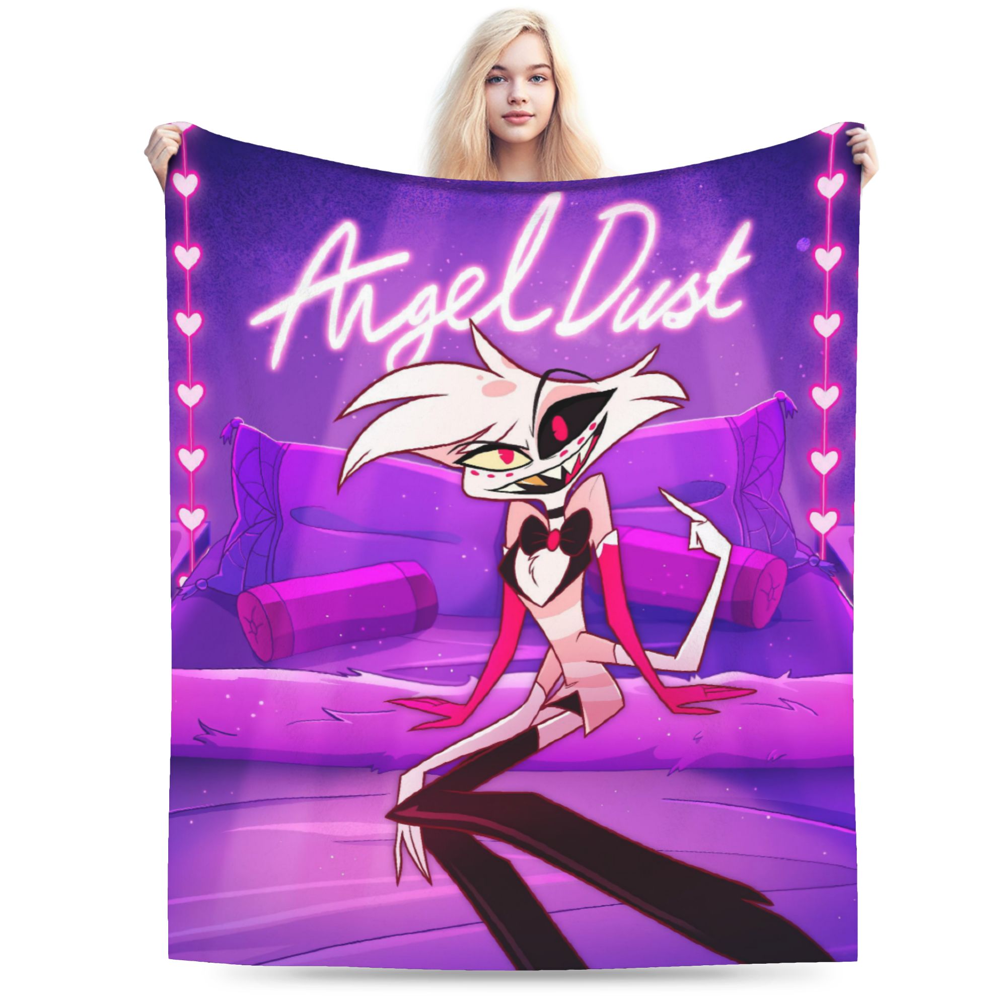 Christmas Throw Blanket - Selimut Bulu Kartun Hazbin Hotel Angel
