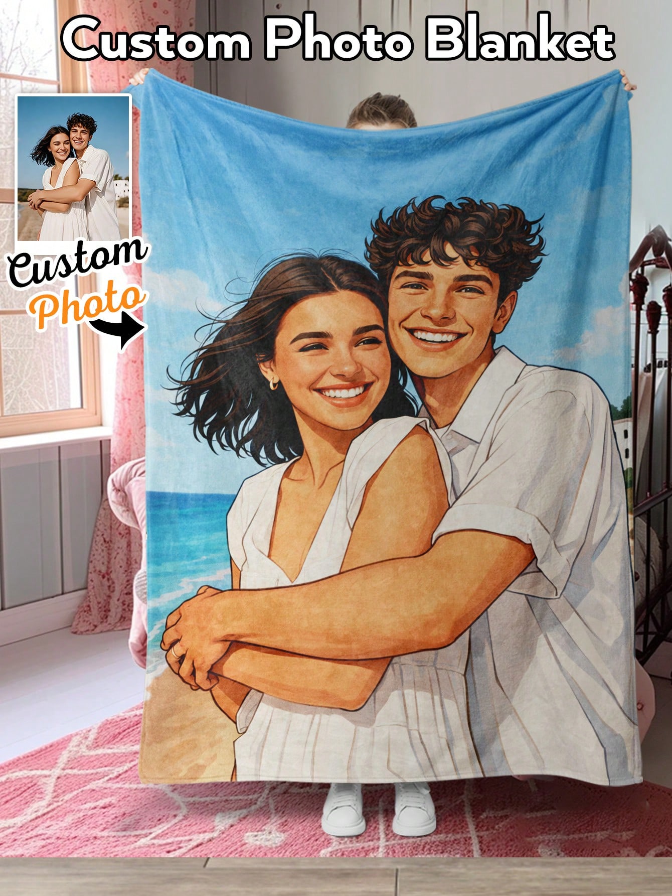 Christmas Throw Blanket - Selimut Foto Gaya AI Kustom, Selimut