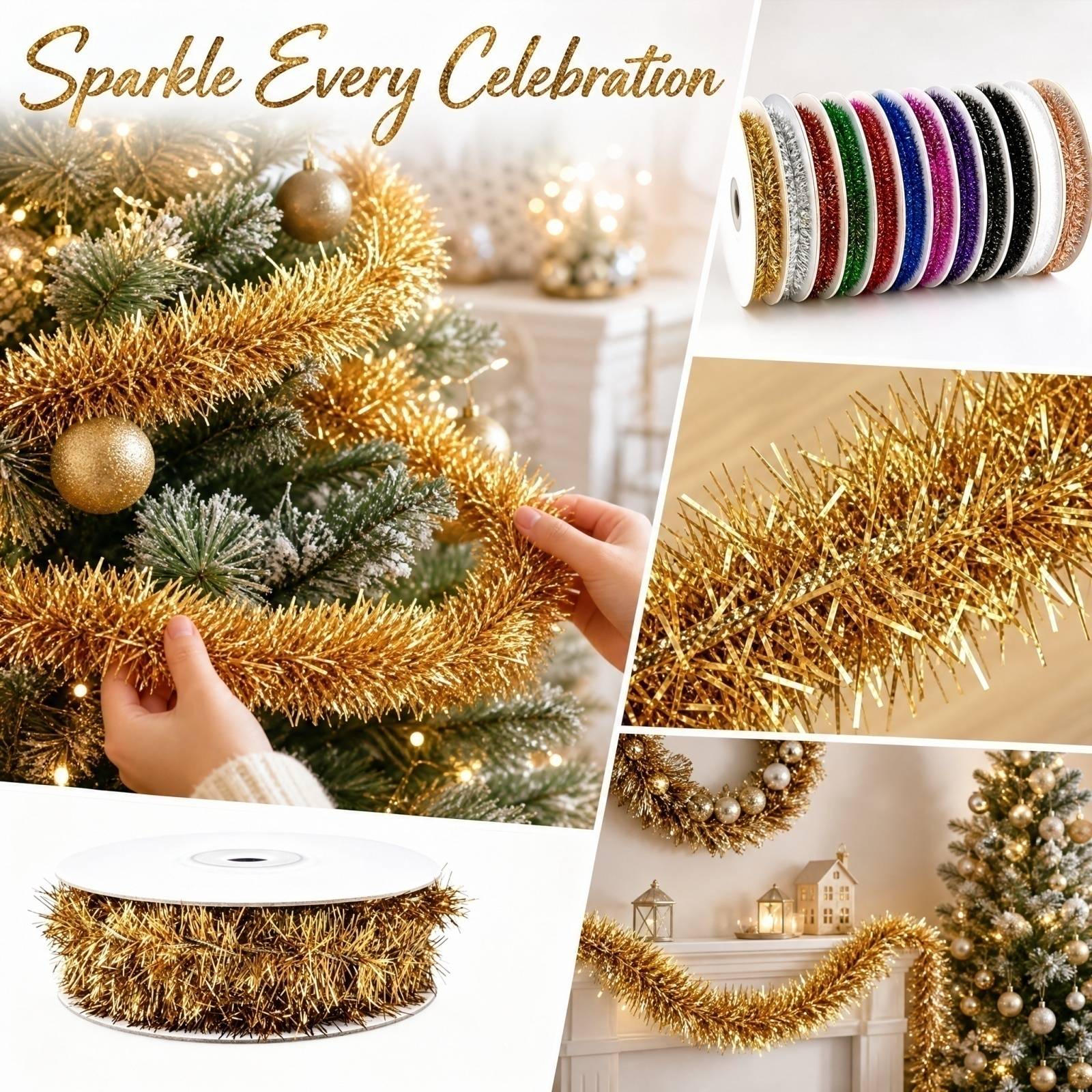 Tinsel Garland Decoration - Rangkaian Kawat Plastik Panjang 5m 9