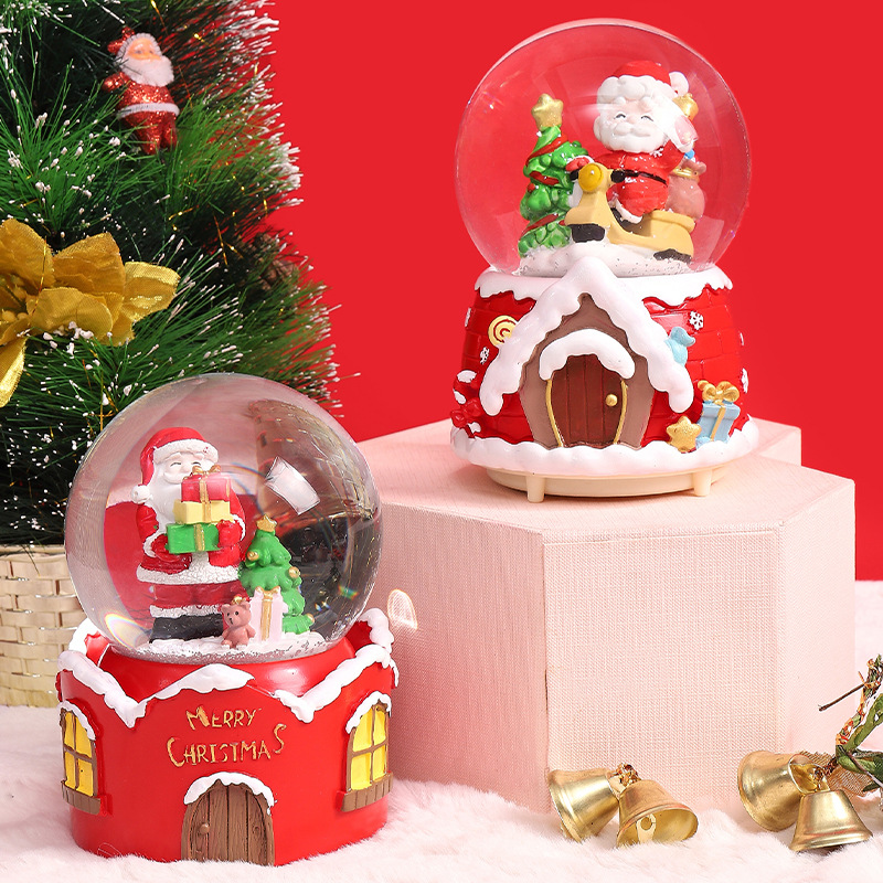 Snow Globe Musical - Bola Salju Natal dengan Lampu LED