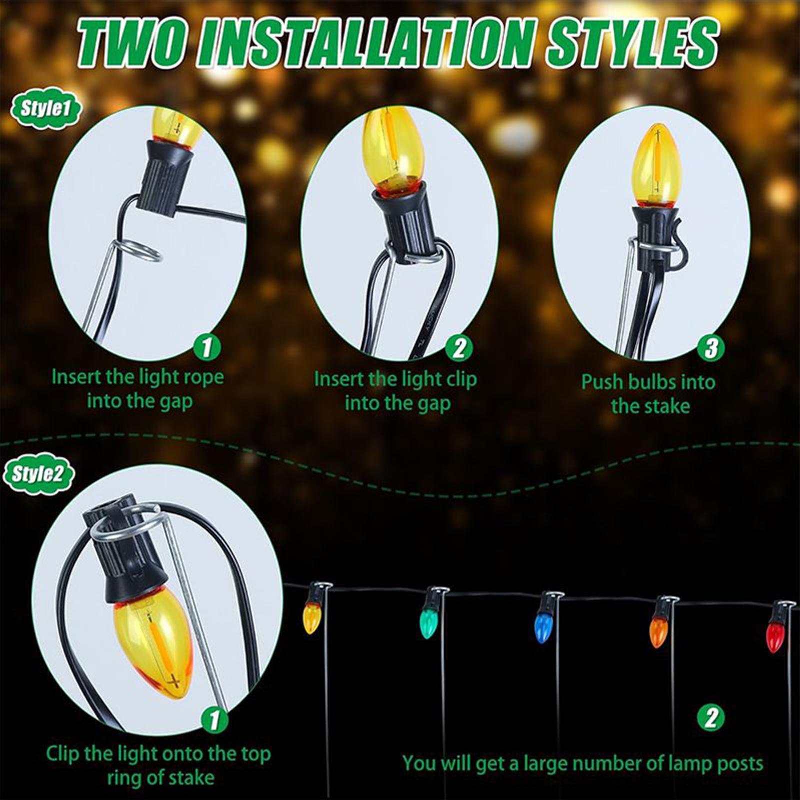Christmas Lights Outdoor - Lampu Natal Tiang Tanam 12-Inci Dekorasi
