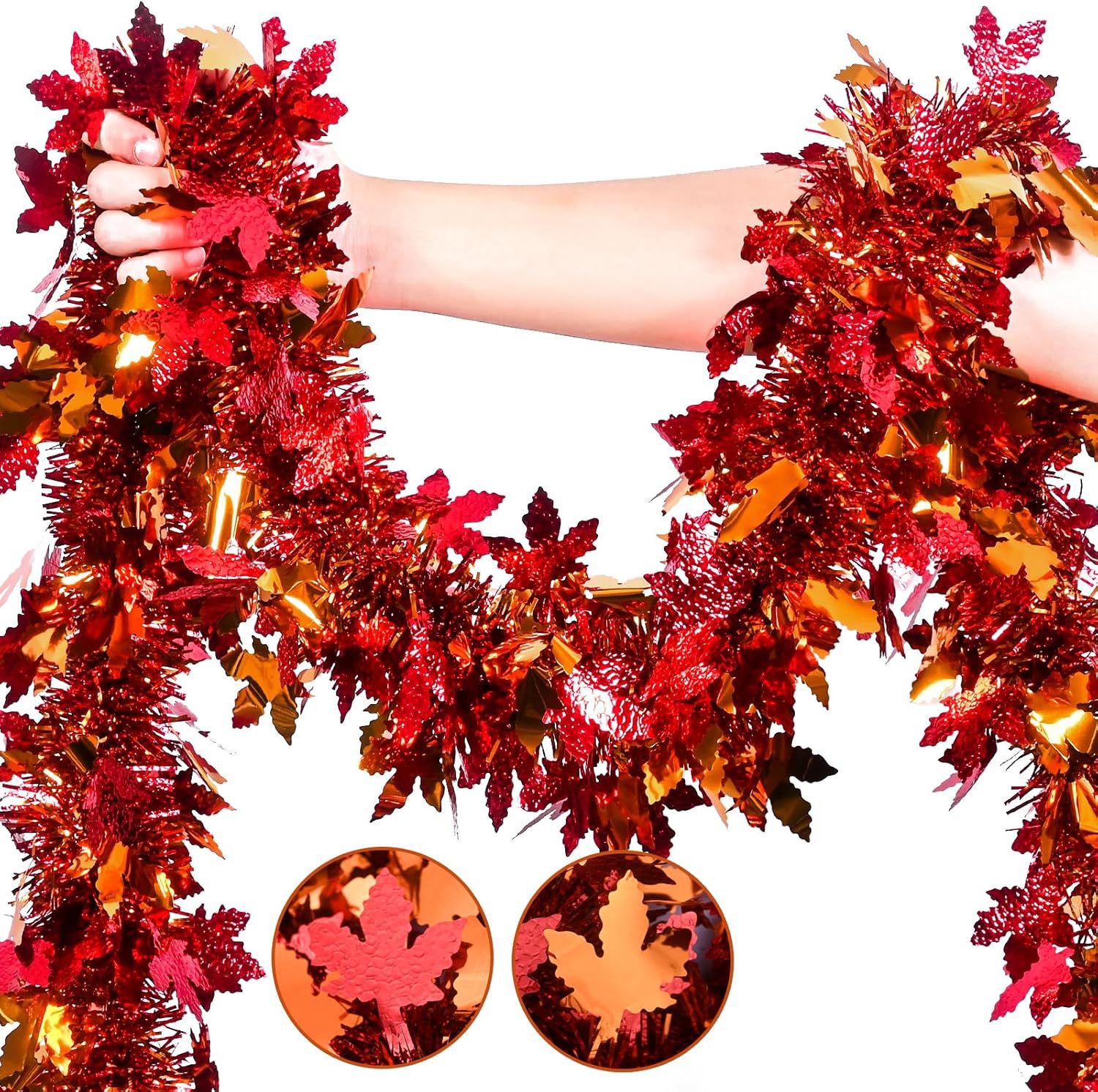 Tinsel Garland Decoration - Garland Tinsel Musim Gugur untuk Thanksgiving,