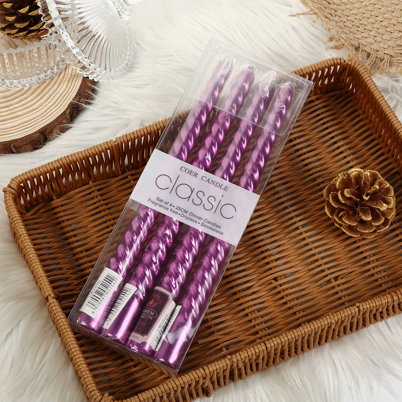 4pcs Lilin Lilin Panjang Berga - Holiday Candle Set ulasan dan harga