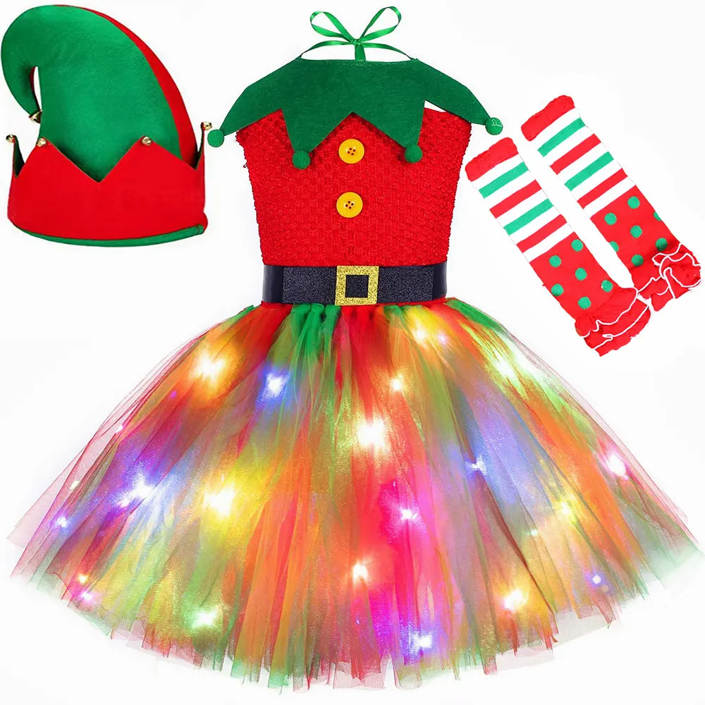 Gaun Tutu Natal Merah Hijau Ga - Elf Costume Christmas ulasan dan harga