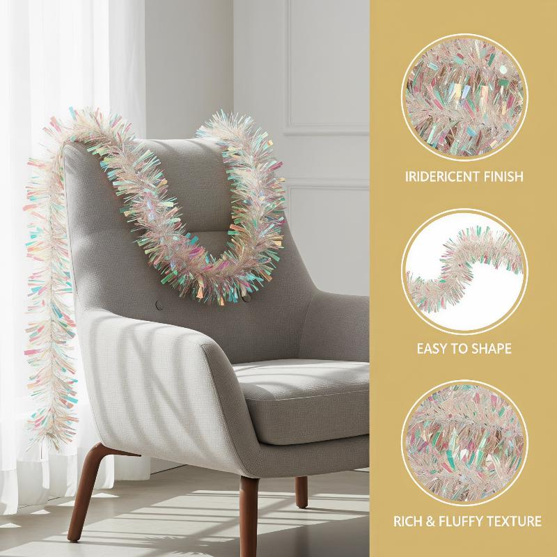 Hiasan Natal Holografik Hijau  - Tinsel Garland Decoration ulasan dan harga