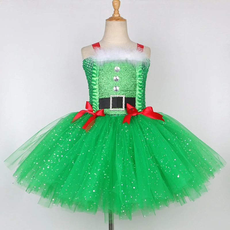 Gaun Tutu Kostum Pohon Natal G - Elf Costume Christmas ulasan dan harga