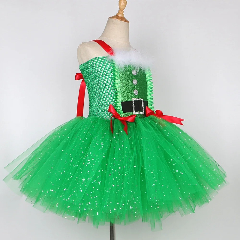 Gaun Tutu Kostum Pohon Natal G - Elf Costume Christmas ulasan dan harga