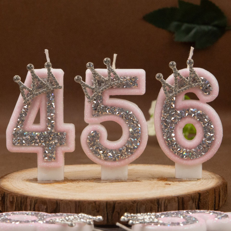 Lilin Digital 0-9 Pink Silver  - Holiday Candle Set ulasan dan harga