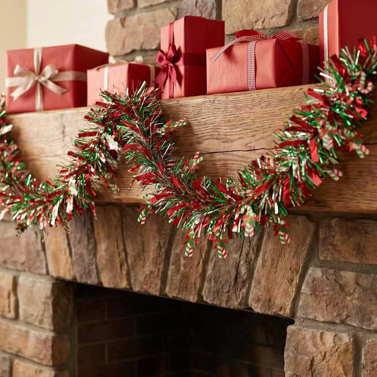 Garland Tinsel Metalik Berkila - Tinsel Garland Decoration ulasan dan harga