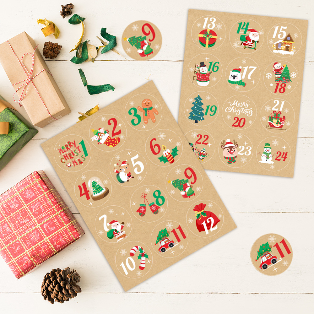 24 Buah Stiker Angka Kalender  - Advent Calendar Gift ulasan dan harga