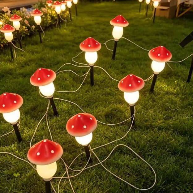 Lampu Tali Jamur Tenaga Surya  - Christmas Lights Outdoor ulasan dan harga